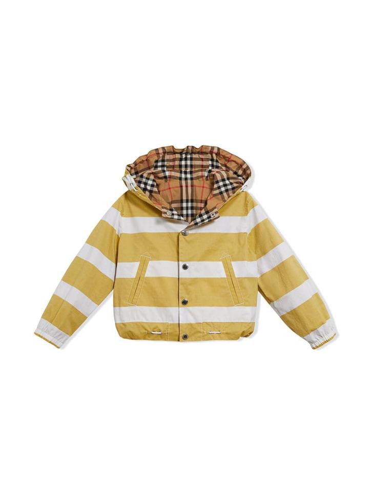 Burberry Kids Teen Reversible Hooded Jacket - Yellow