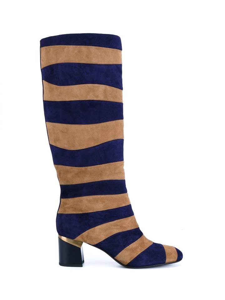 Lanvin Striped Suede Boots