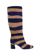 Lanvin Striped Suede Boots