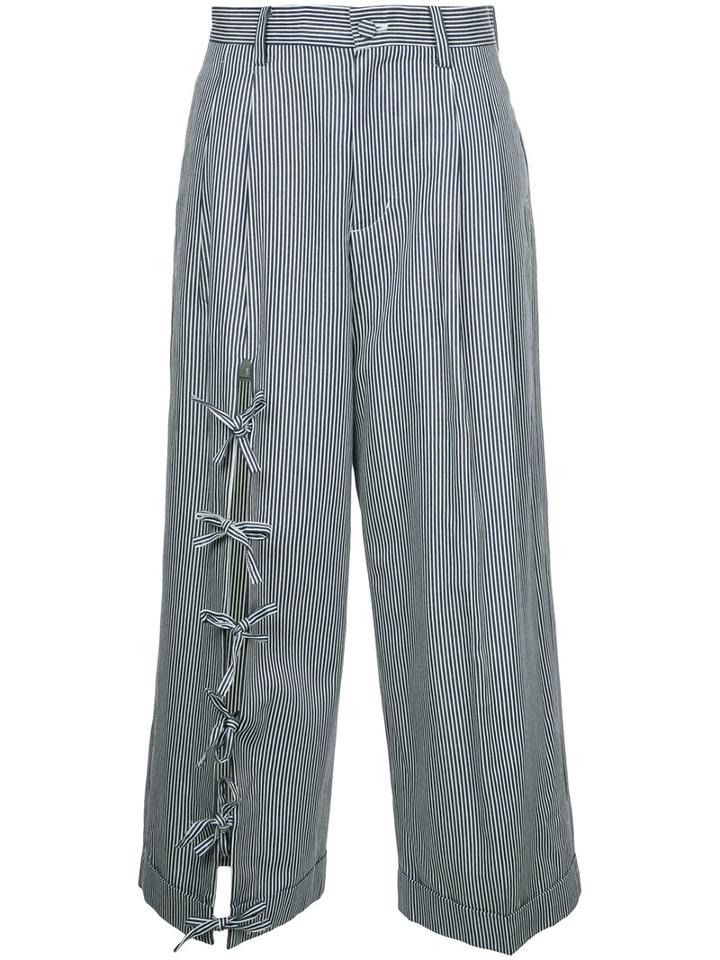 Facetasm String Cropped Pants, Women's, Size: 2, Blue, Tencel/cotton