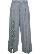 Facetasm String Cropped Pants, Women's, Size: 2, Blue, Tencel/cotton
