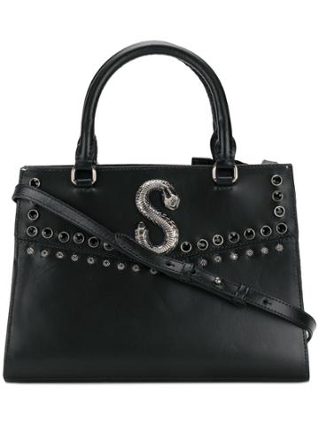 Schutz Logo Stud Embellished Tote - Black