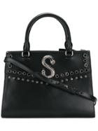 Schutz Logo Stud Embellished Tote - Black