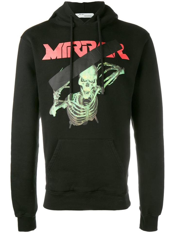 Off-white 'skull Mirror' Hoodie, Men's, Size: Xl, Black, Cotton