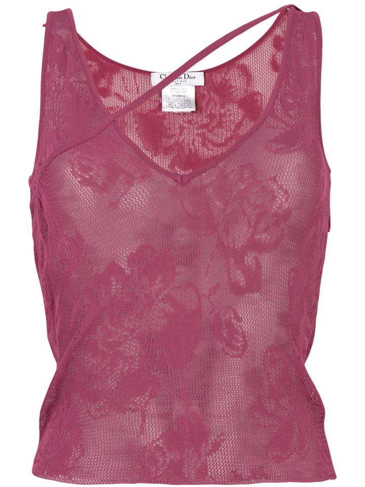 Christian Dior Vintage Asymmetric Knitted Vest - Pink & Purple