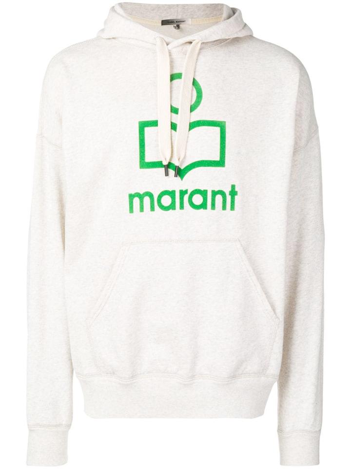 Isabel Marant Logo Print Hoodie - Neutrals
