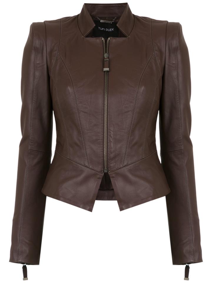 Tufi Duek Leather Panelled Jacket - Brown
