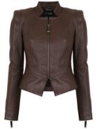 Tufi Duek Leather Panelled Jacket - Brown