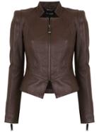 Tufi Duek Leather Panelled Jacket - Brown