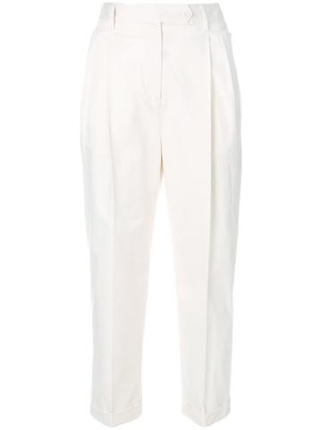 Brag-wette Cropped Trousers - White