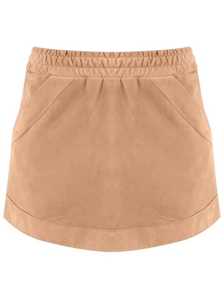 Andrea Bogosian Side Pocket Skirt, Women's, Size: P, Nude/neutrals, Chamois Leather