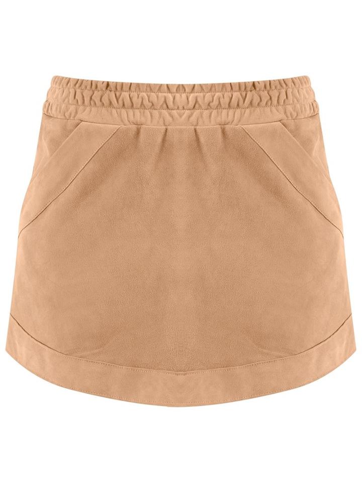 Andrea Bogosian Side Pocket Skirt, Women's, Size: P, Nude/neutrals, Chamois Leather