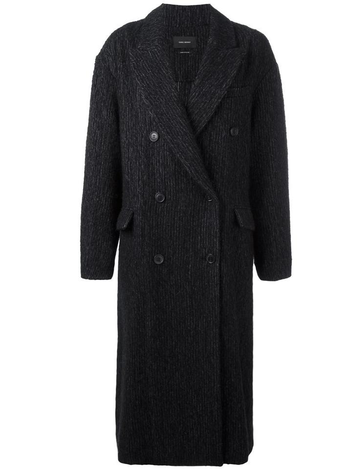 Isabel Marant Oversize Button-up Coat, Women's, Size: 38, Black, Cotton/alpaca