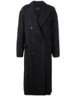 Isabel Marant Oversize Button-up Coat, Women's, Size: 38, Black, Cotton/alpaca
