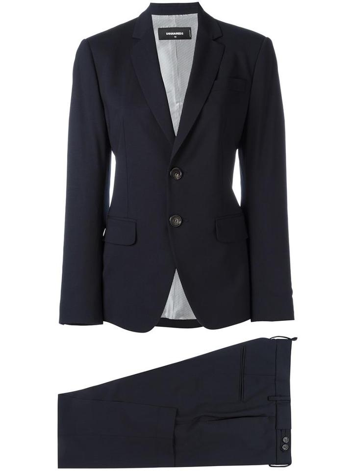 Dsquared2 London Two-piece Suit, Women's, Size: 42, Blue, Polyester/viscose/wool/spandex/elastane
