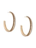 Rosantica Double Embellished Hoop Earrings - Gold