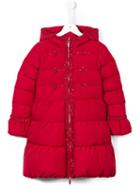 Ermanno Scervino Junior Embroidered Detail Padded Coat, Girl's, Size: 10 Yrs, Red