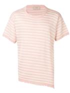 Maison Flaneur Striped Knit T-shirt - Pink