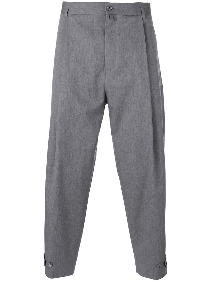 Dolce & Gabbana - Tapered Cropped Trousers - Men - Cotton - 48, Grey, Cotton