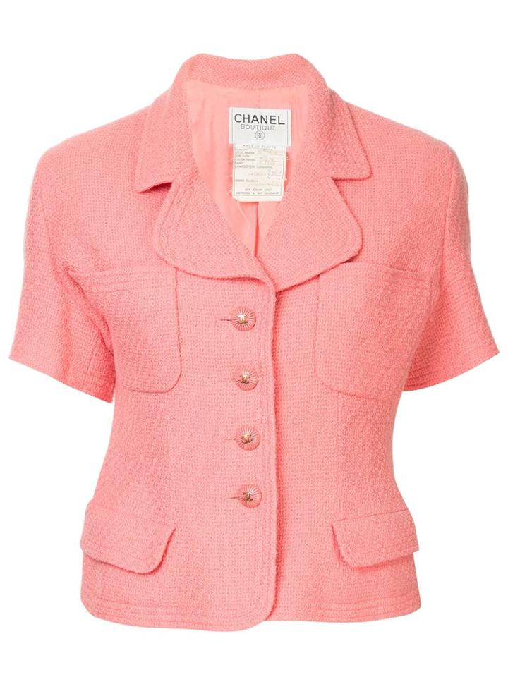 Chanel Vintage Short Sleeve Coat Jacket - Pink