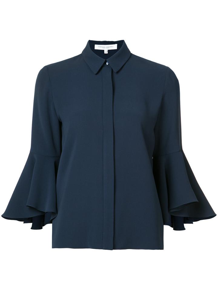 Carolina Herrera Fluted Sleeve Shirt - Blue
