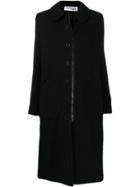 Courrèges Single Breasted Coat - Black