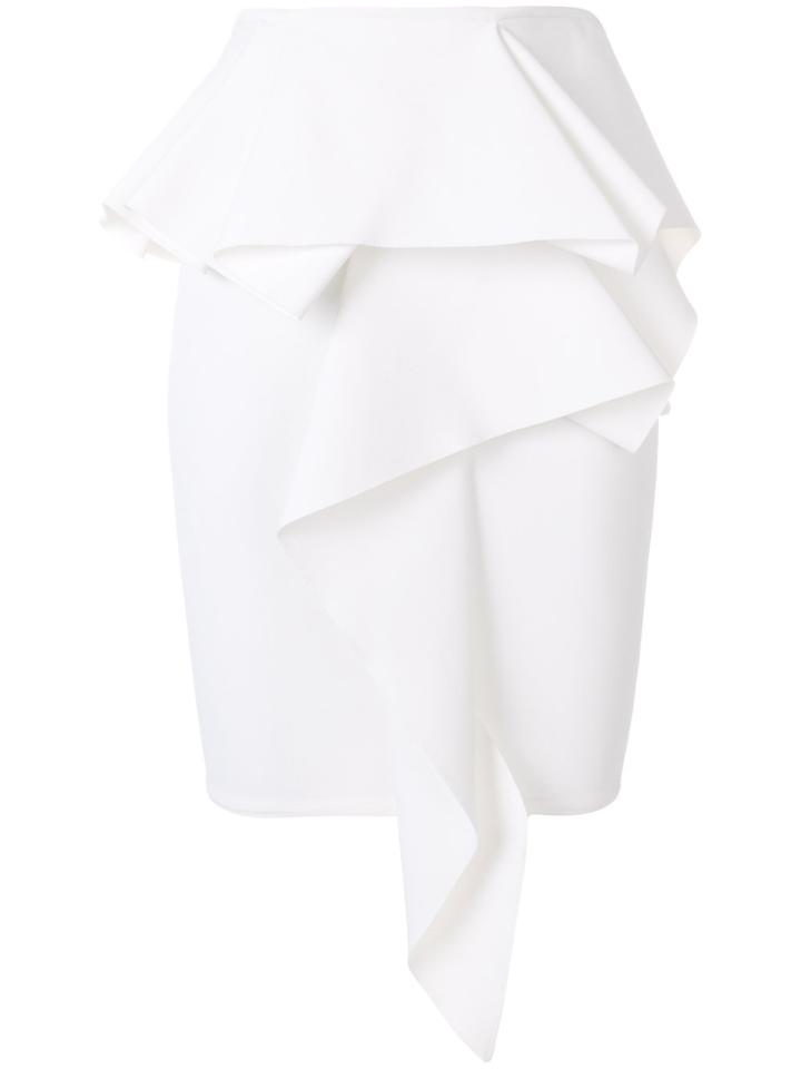 Alexandre Vauthier Ruffle Front Peplum Skirt - White