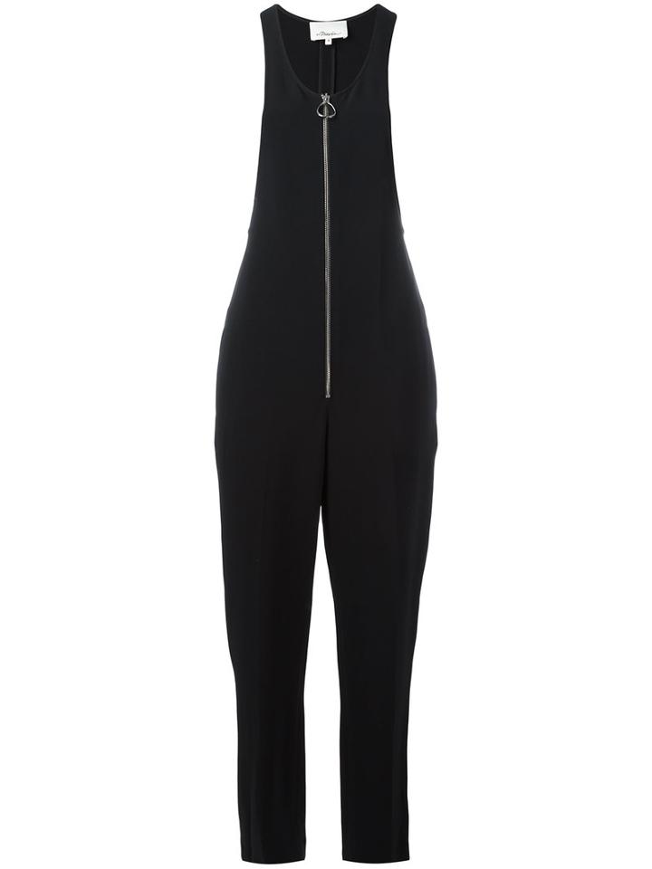 3.1 Phillip Lim Zip-front Jumpsuit, Women's, Size: 4, Black, Viscose/acetate/spandex/elastane