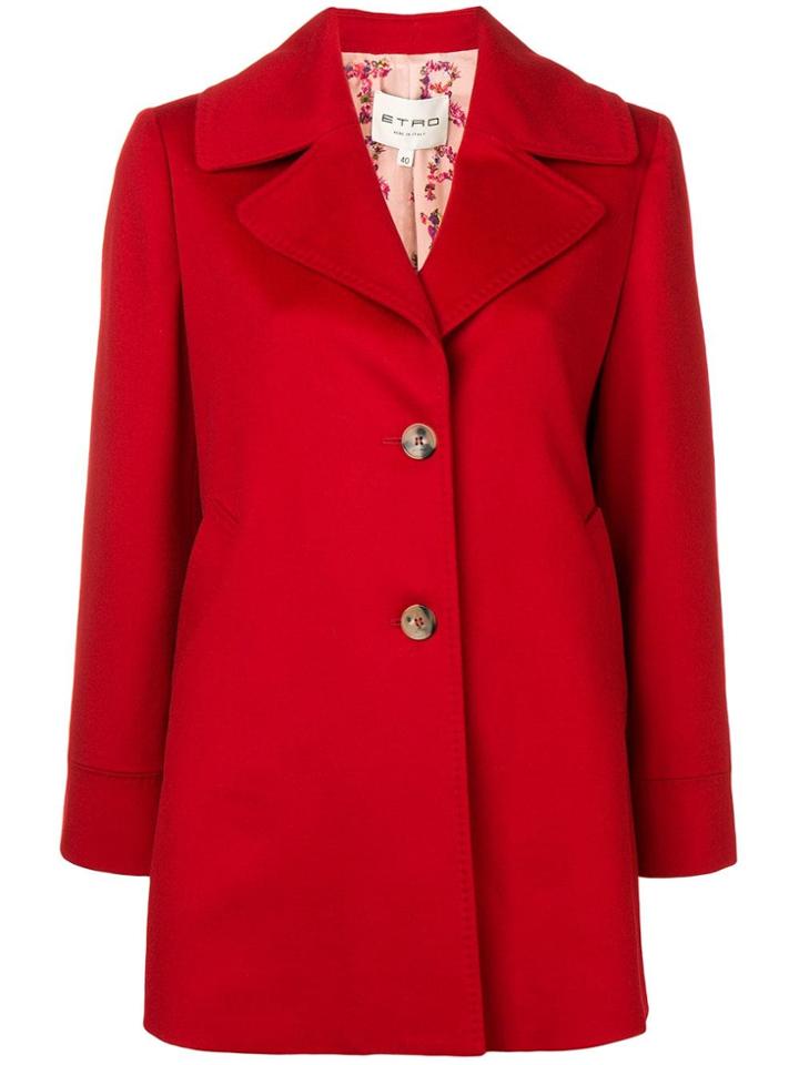 Etro Short Buttoned Coat - Red