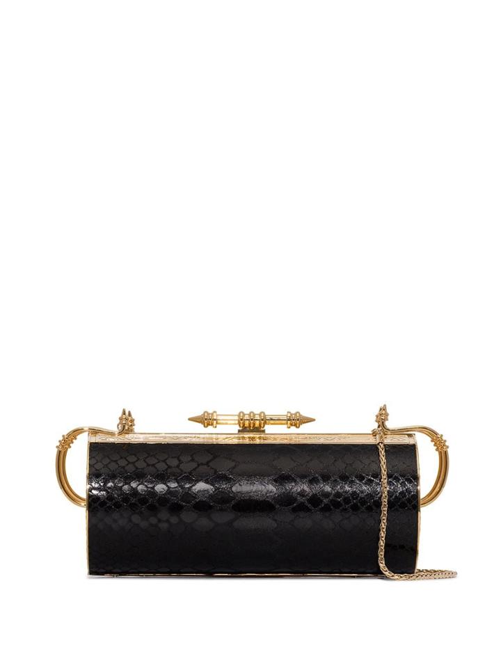 Okhtein Felucca Snake-print Clutch - Black