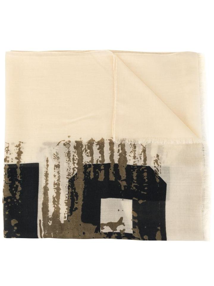 Ermenegildo Zegna Tie-dye Print Scarf - White