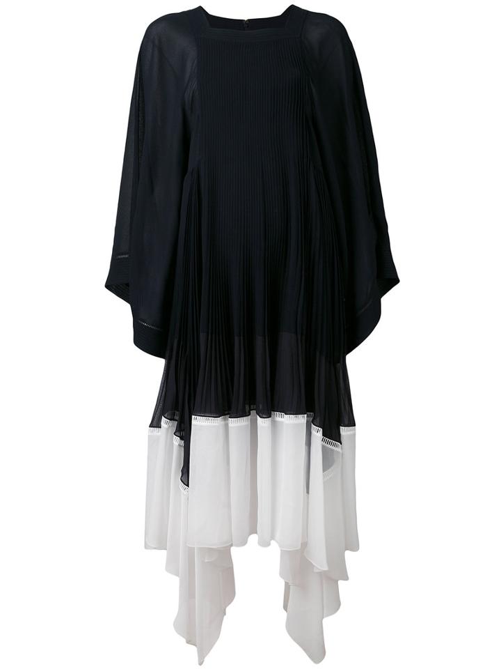 Chloé - Chiffon Pleated Dress - Women - Silk/polyamide/polyester/viscose - 38, Blue, Silk/polyamide/polyester/viscose