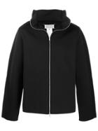 Maison Margiela High Collar Zip-up Sweatshirt - Black