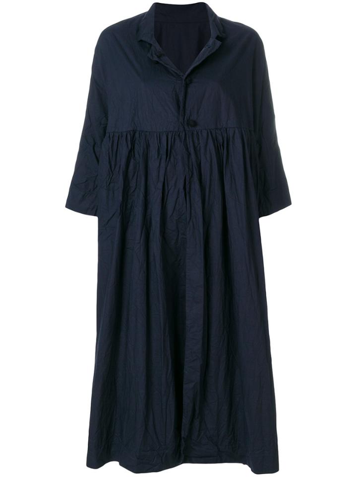 Daniela Gregis Creased Flared Coat - Blue