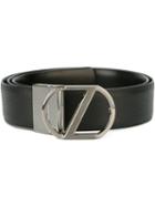 Z Zegna Logo Plaque Belt, Men's, Size: 100, Black, Calf Leather
