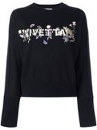 Vivetta Logo Print Sweatshirt, Women's, Size: 40, Black, Cotton/spandex/elastane