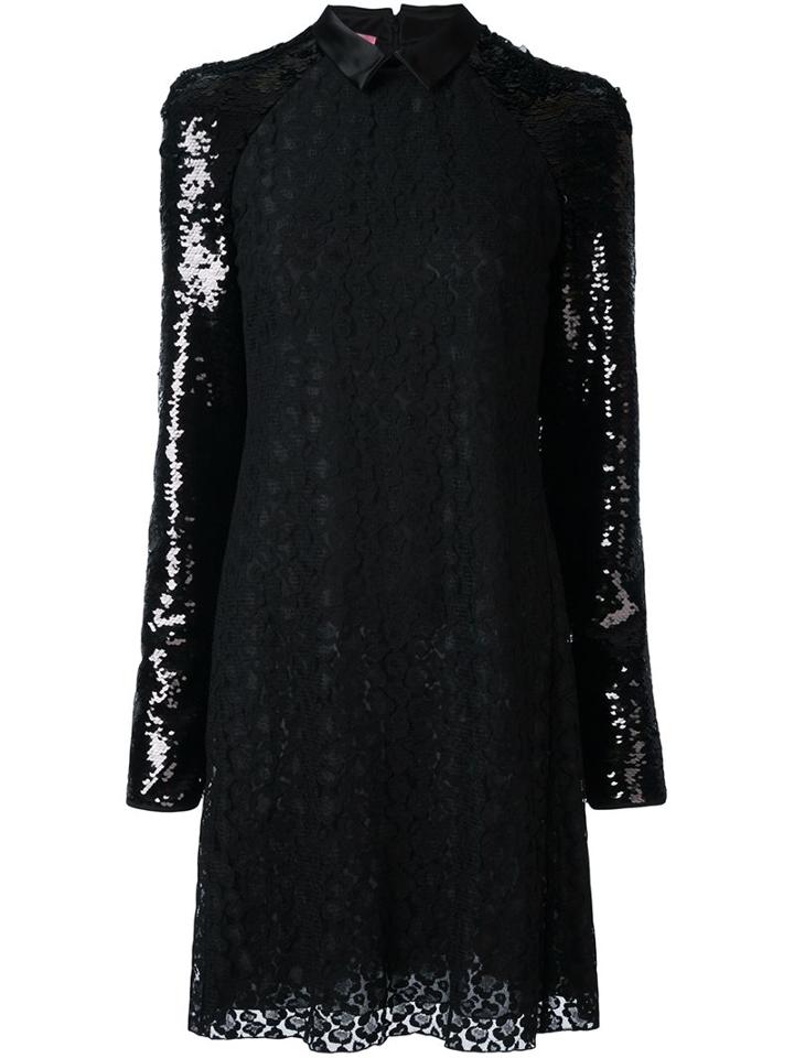 Giamba Sequin And Lace Mini Dress