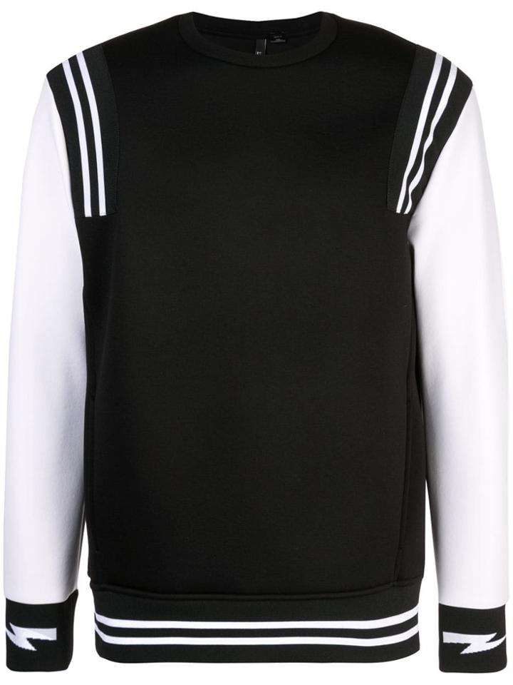 Neil Barrett Striped Detail Jumper - Black