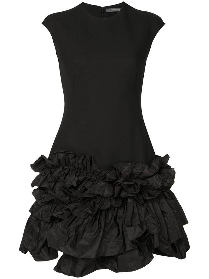 Alexander Mcqueen Ruffle Trim Dress - Black