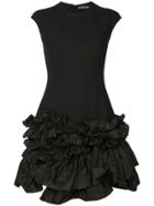 Alexander Mcqueen Ruffle Trim Dress - Black
