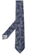 Kiton Paisley Pattern Tie - Blue