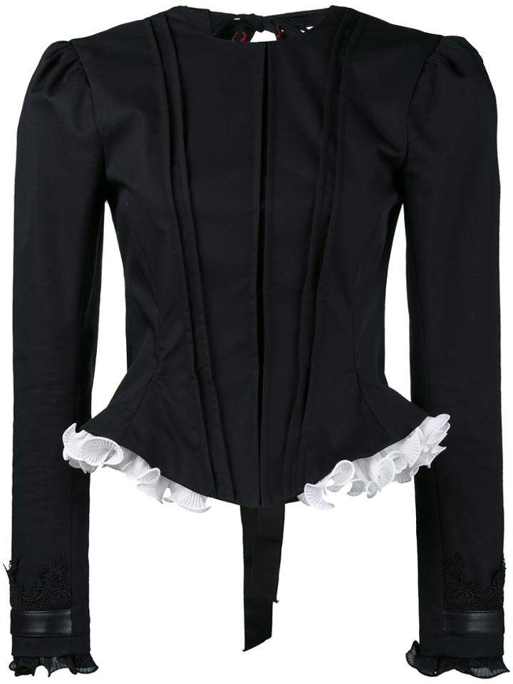 Preen By Thornton Bregazzi Cropped Bodice With Ruffle Detail - Black