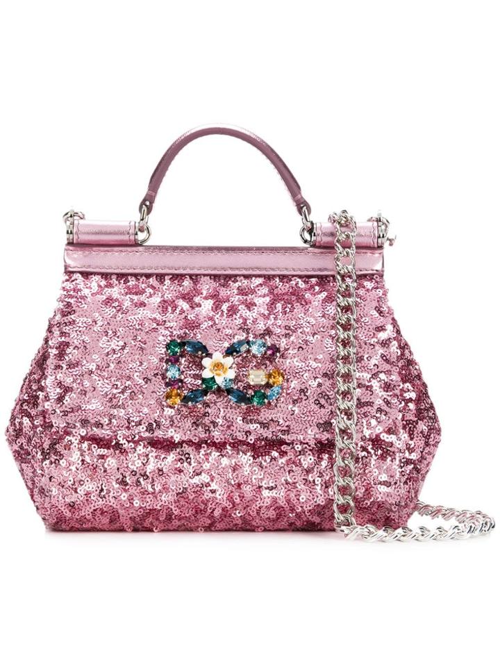 Dolce & Gabbana Mini Sicily Tote Bag - Pink & Purple