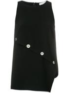 Altuzarra Button Detailed Asymmetric Hem Top - Black
