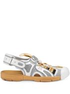 Gucci Men's Leather And Mesh Sandal - White