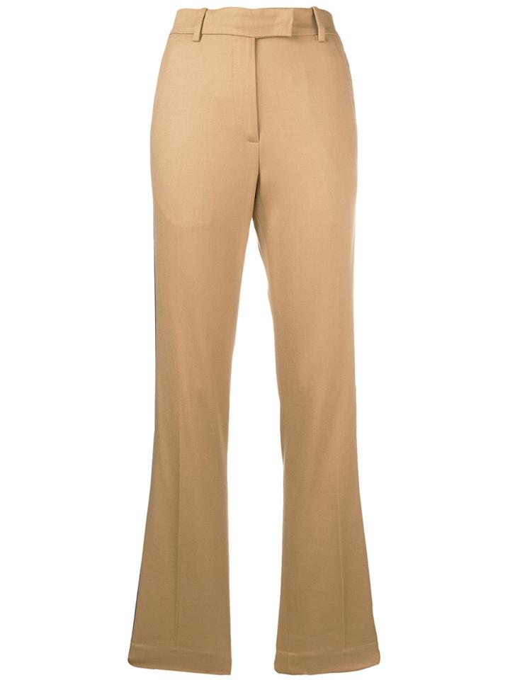 Pinko Side Stripe Flared Trousers - Nude & Neutrals