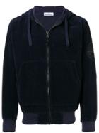 Stone Island Tonal Logo Corduroy Hoodie - Blue