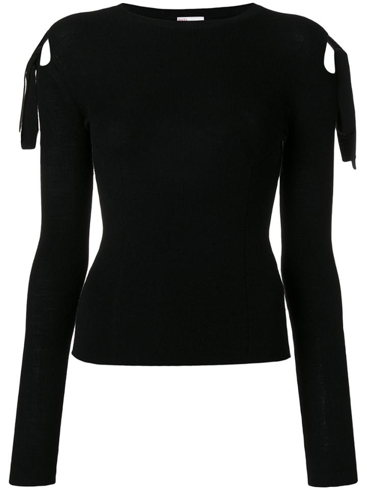 Red Valentino Arm Tie Detail Sweater - Black