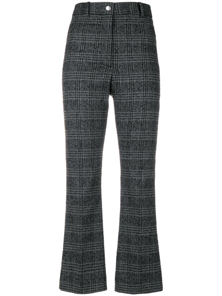 Wood Wood Plaid Cropped Trousers - Grey