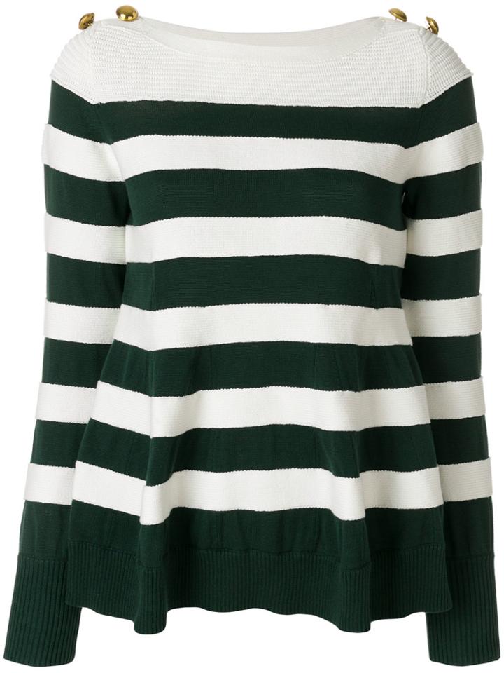 Sacai Button Striped Jumper - White